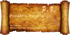 Pordán Virág névjegykártya