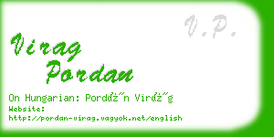 virag pordan business card